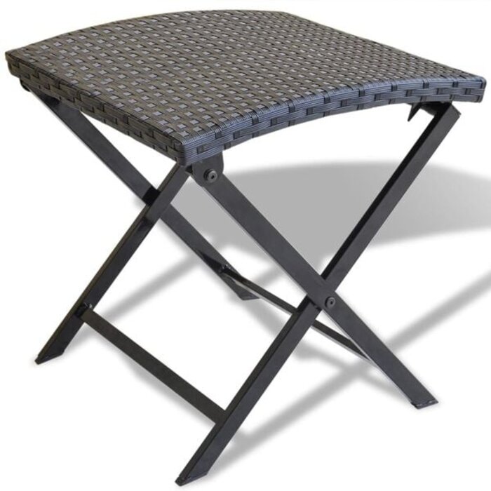 Vidaxl Klapphocker aus Polyrattan - Schwarz - Kompakt & Robust - bis zu 33% sparen