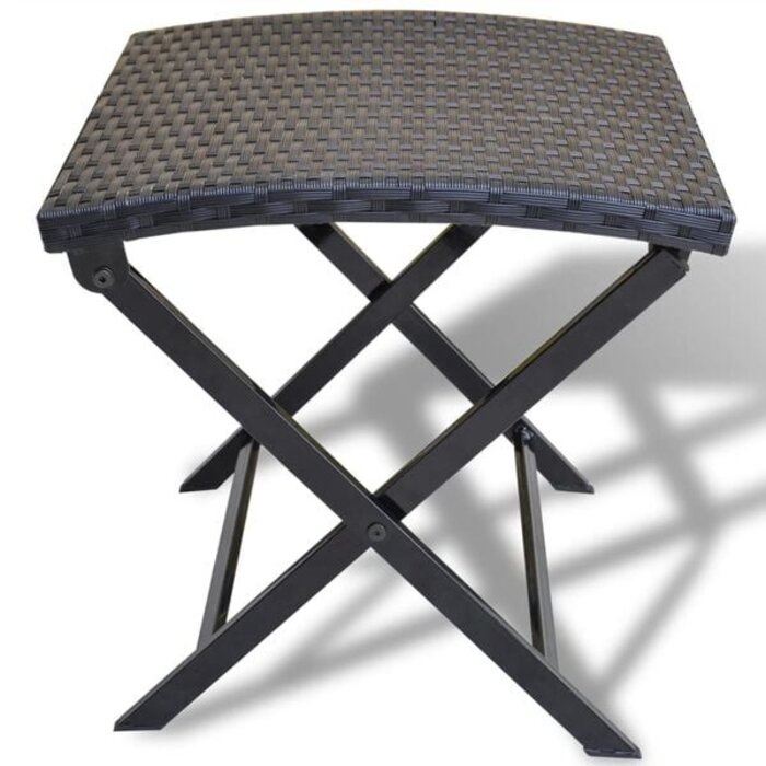 Vidaxl Klapphocker aus Polyrattan - Schwarz - Kompakt & Robust - bis zu 33% sparen