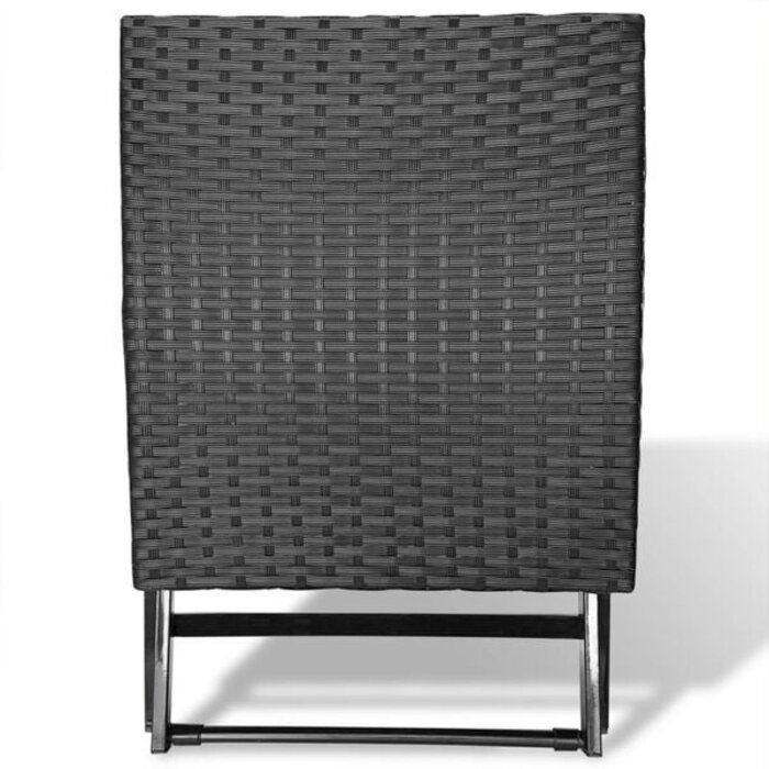 Vidaxl Klapphocker aus Polyrattan - Schwarz - Kompakt & Robust - bis zu 33% sparen