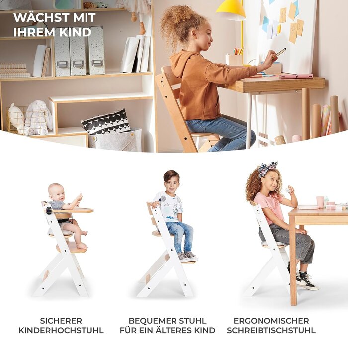 Amazon Mitwachsender 3-in-1 Kinderhochstuhl aus Buchenholz - jetzt bis zu 34% sparen