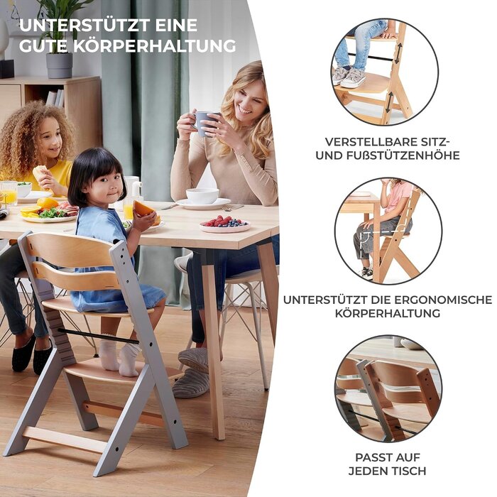 Amazon Mitwachsender 3-in-1 Kinderhochstuhl aus Buchenholz - jetzt bis zu 34% sparen