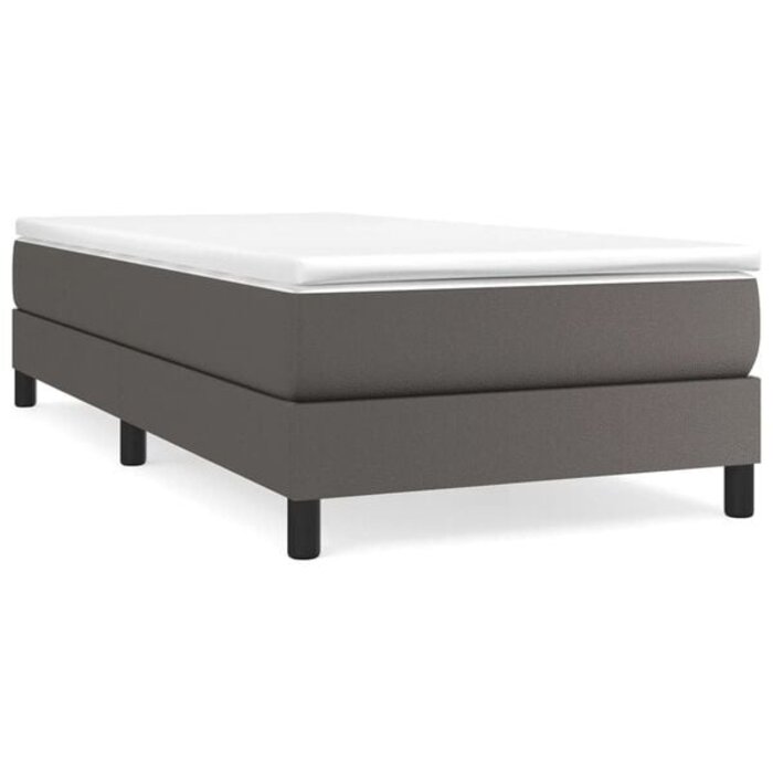 Vidaxl Boxspringbett Kunstleder grau 80x200 cm - Jetzt bis zu 34% Rabatt sichern