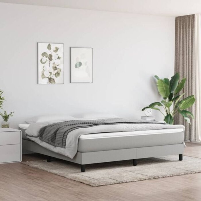 Vidaxl Stoff-Bettgestell 160x200 cm - Hellgrau - bis zu 34% Rabatt sparen