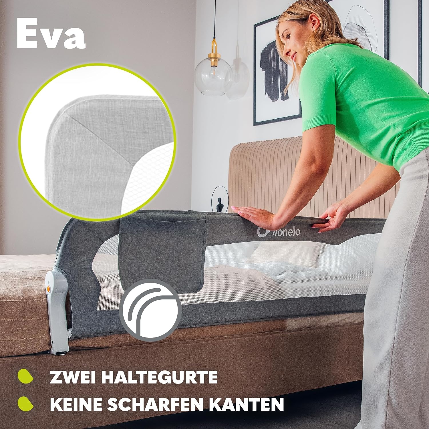 Lionelo Bettgitter Kinderbett Rausfallschutz 150x42 cm - klappbar - bis zu 33% reduziert