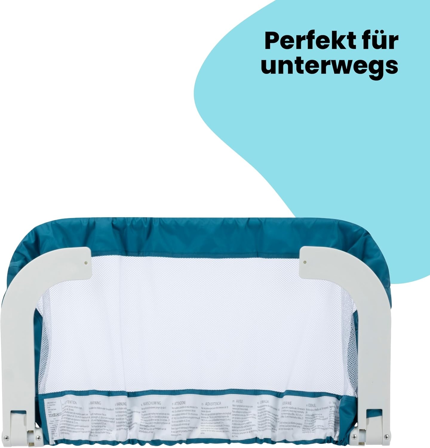 Tragbares Kinderbettgitter, blau, verstellbar, bis zu 33% Rabatt