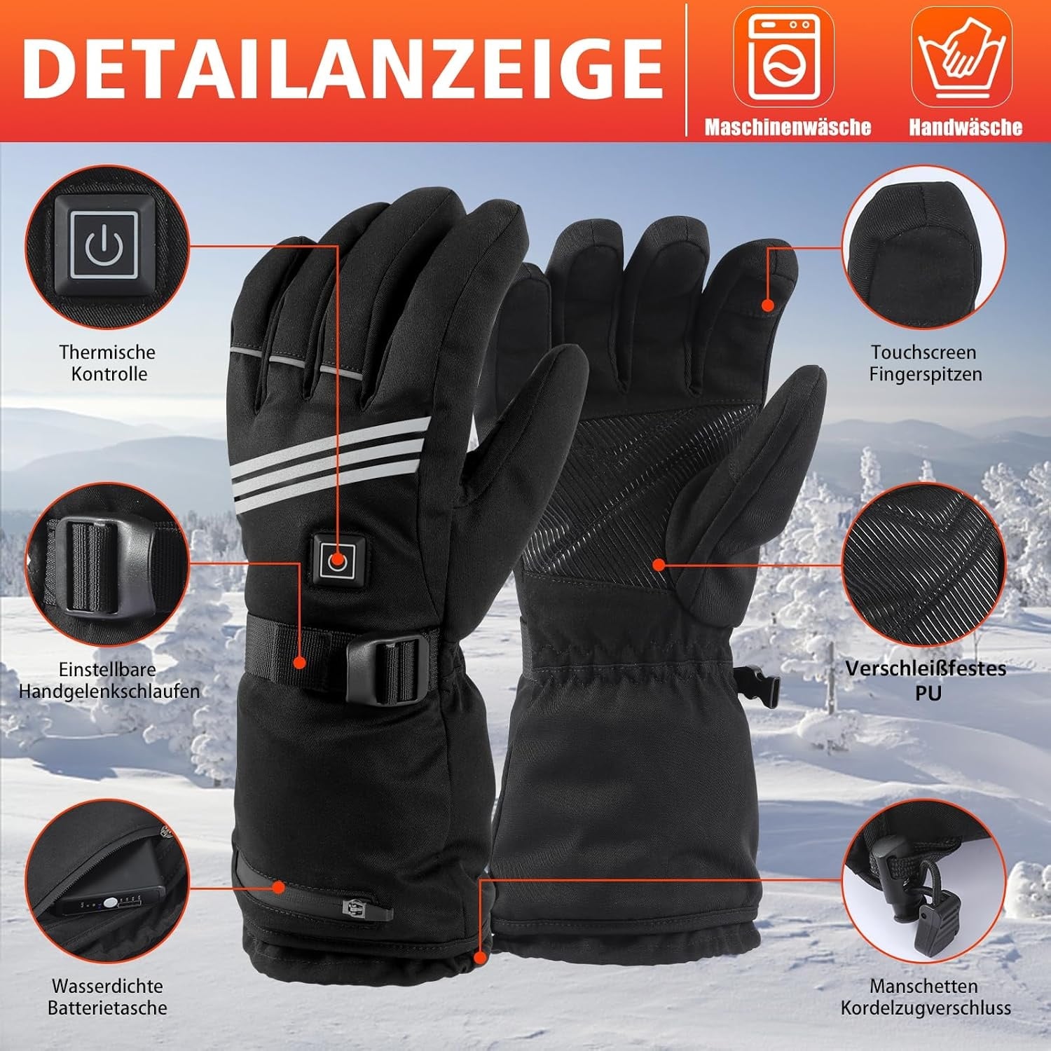 Beheizbare Unisex-Handschuhe Gr. L - Winter-Deal: bis zu 32% Rabatt sparen