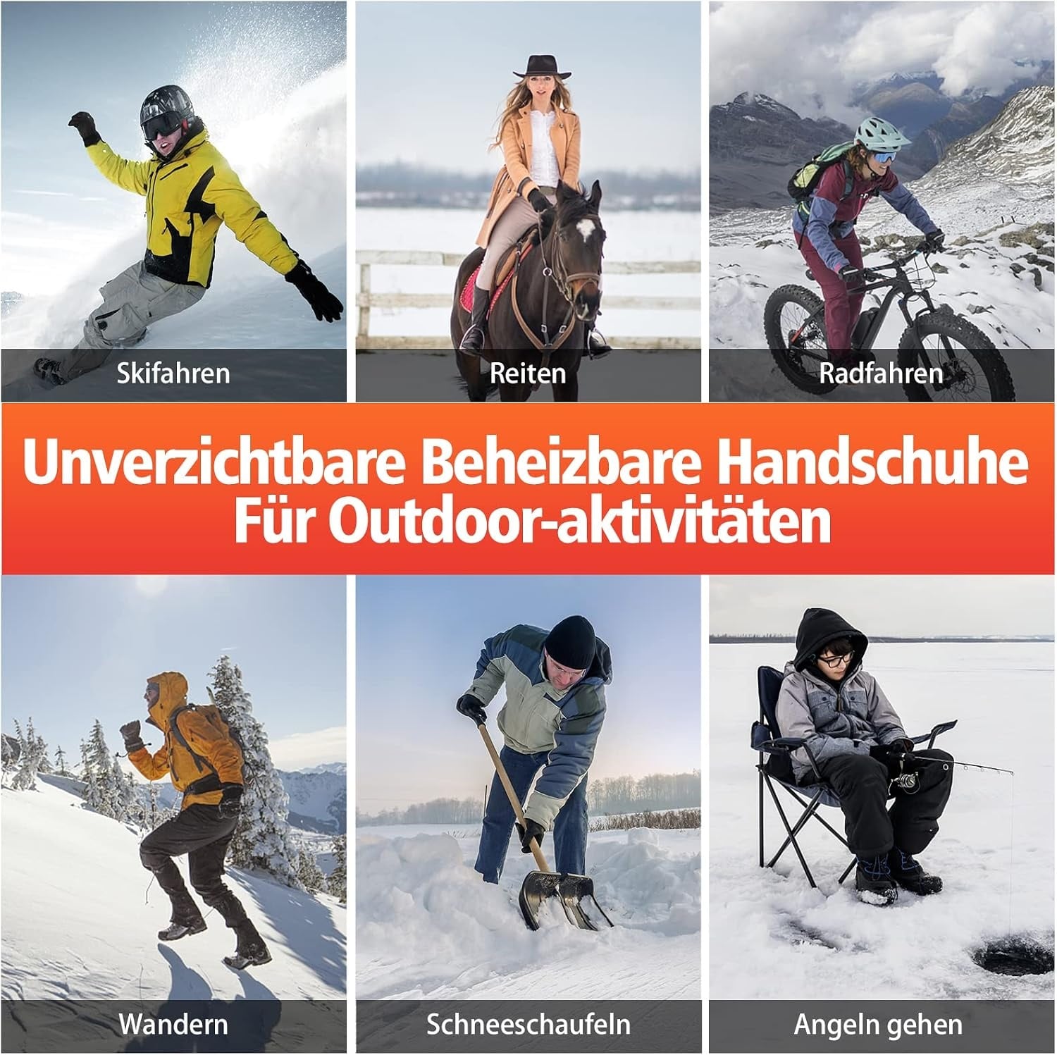 Beheizbare Unisex-Handschuhe Gr. L - Winter-Deal: bis zu 32% Rabatt sparen