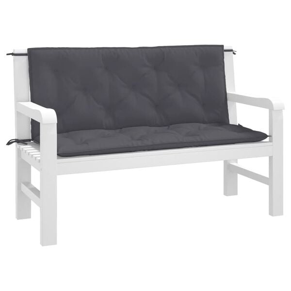 Gartenbankkissen Set 120x50x7 cm Anthrazit - Bis zu 32% Rabatt