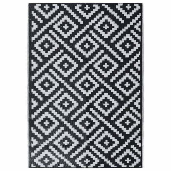 Außenteppich 140x200 cm, Schwarz-Weiß, wendbar - bis zu 33% reduziert