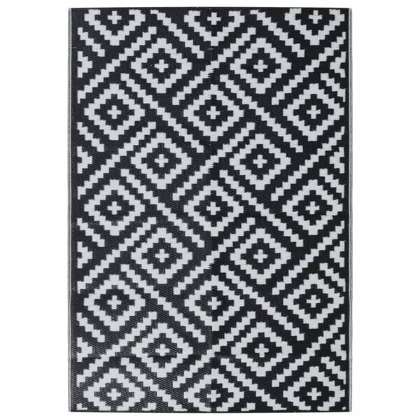 Außenteppich 140x200 cm, Schwarz-Weiß, wendbar - bis zu 33% reduziert