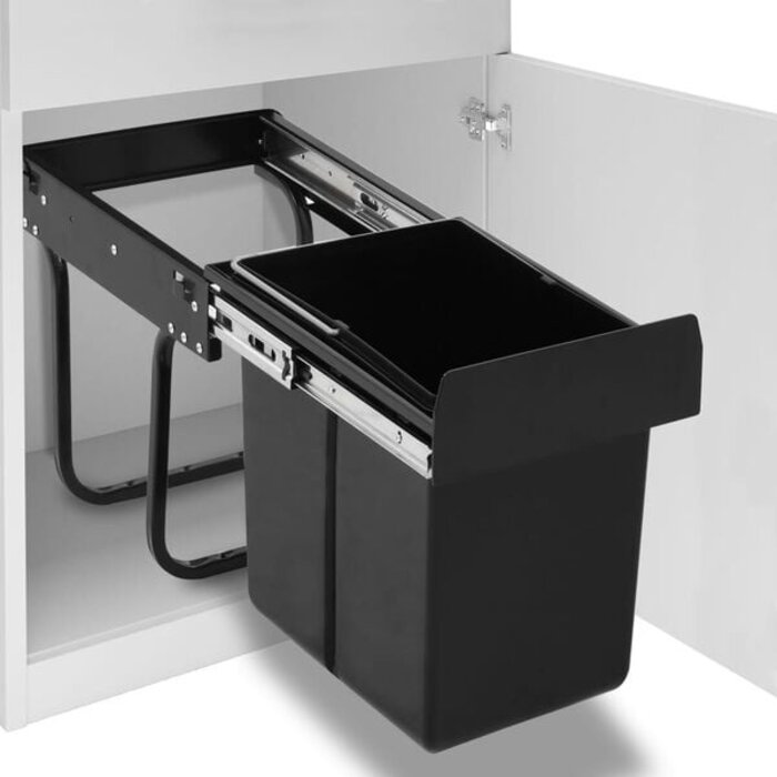 Einbau-Abfalleimer 20 Liter mit Soft-Close - schwarz - bis zu 31 % günstiger