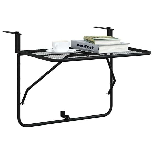Balkontisch Stahl 60x40 cm, Schwarz - bis zu 33% Rabatt