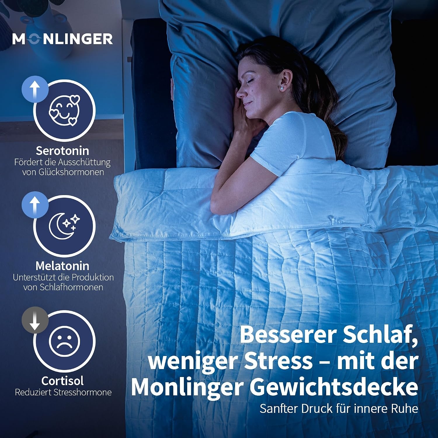 Gewichtsdecke 135x200cm 7kg - 2-in-1 Sommer & Winter - bis zu 72% Rabatt