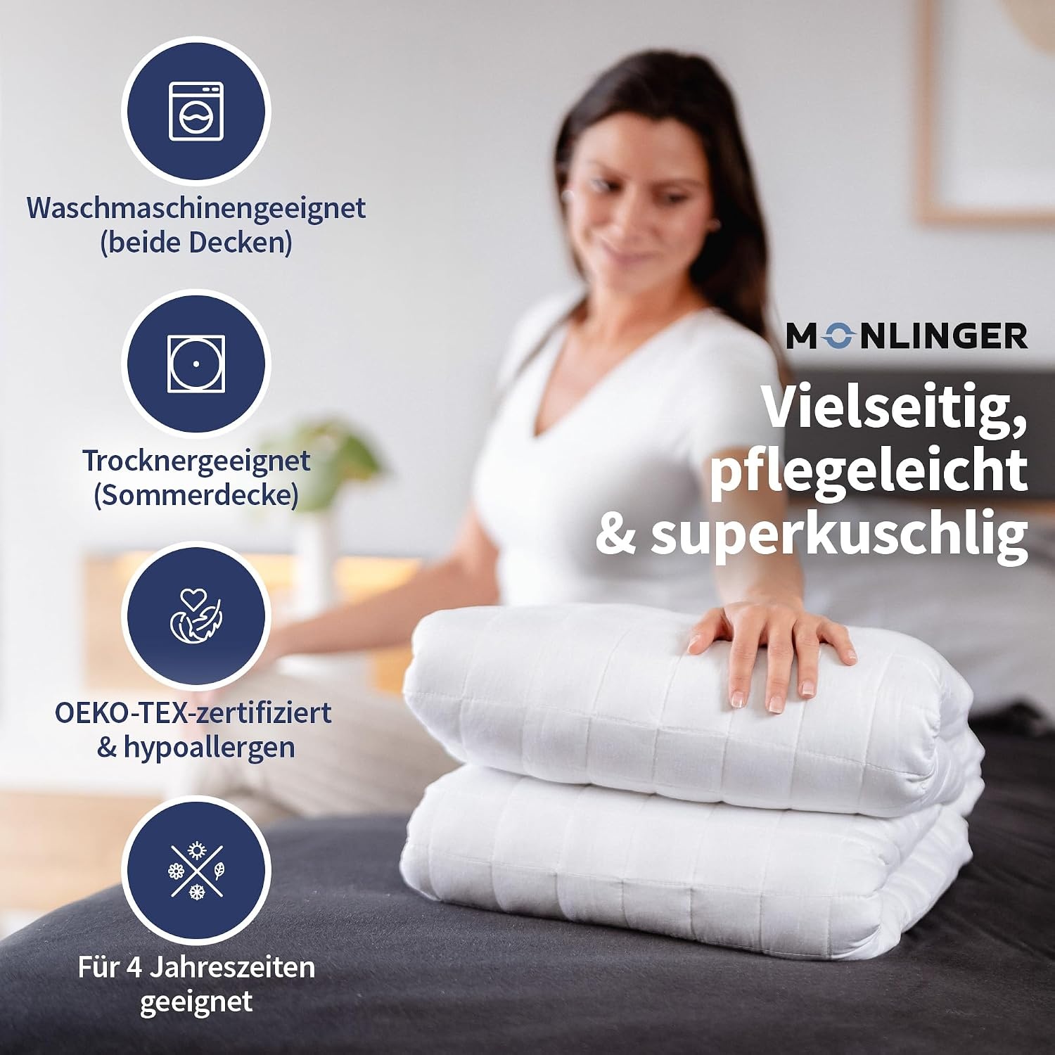 Gewichtsdecke 135x200cm 7kg - 2-in-1 Sommer & Winter - bis zu 72% Rabatt