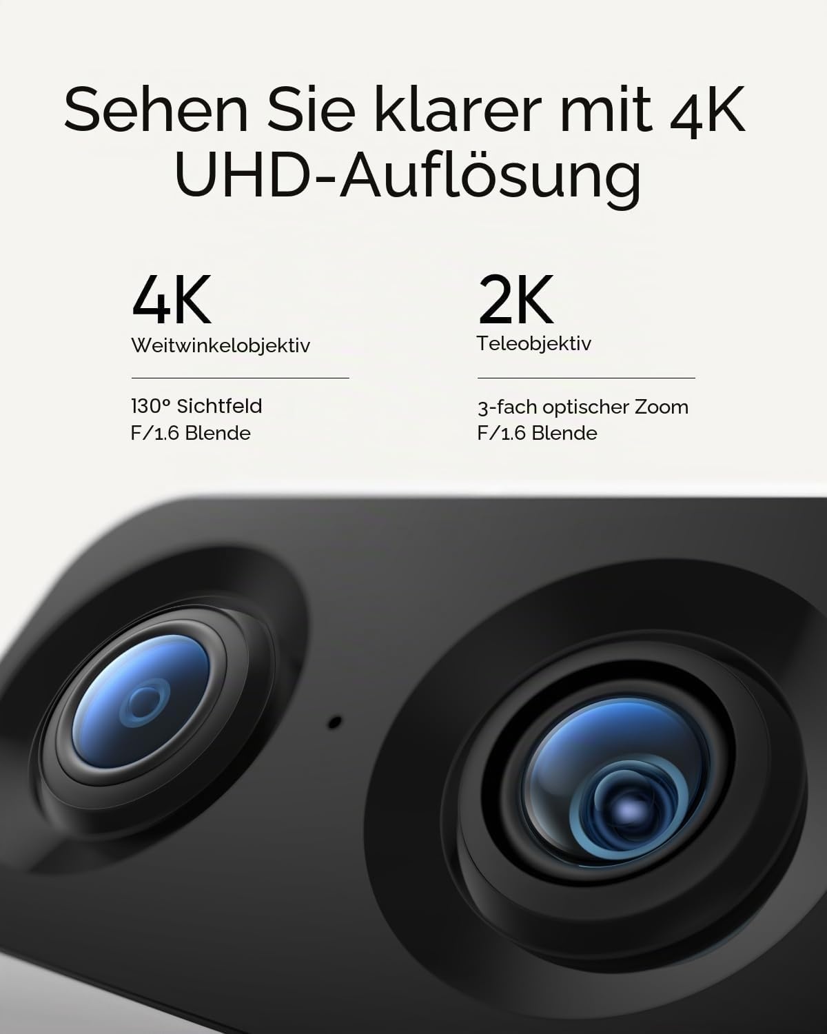 4K UHD Innenkamera mit 360° Schwenk & 8-fach Zoom - bis zu 35% Rabatt