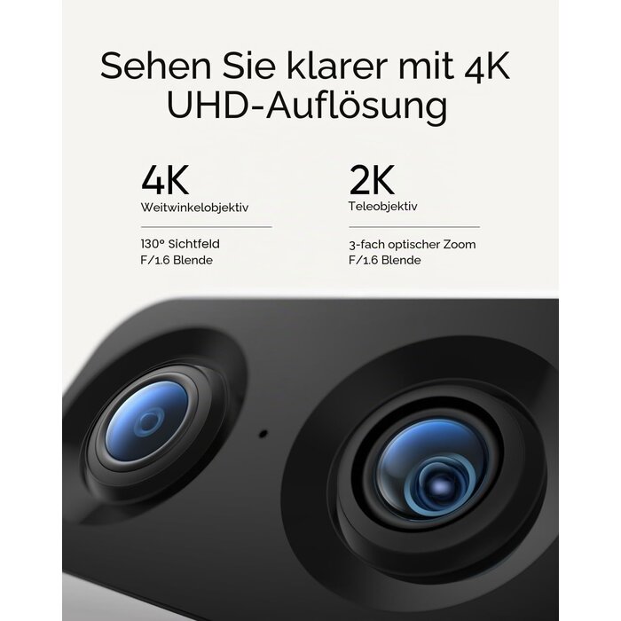4K UHD Innenkamera mit 360° Schwenk & 8-fach Zoom - bis zu 35% Rabatt