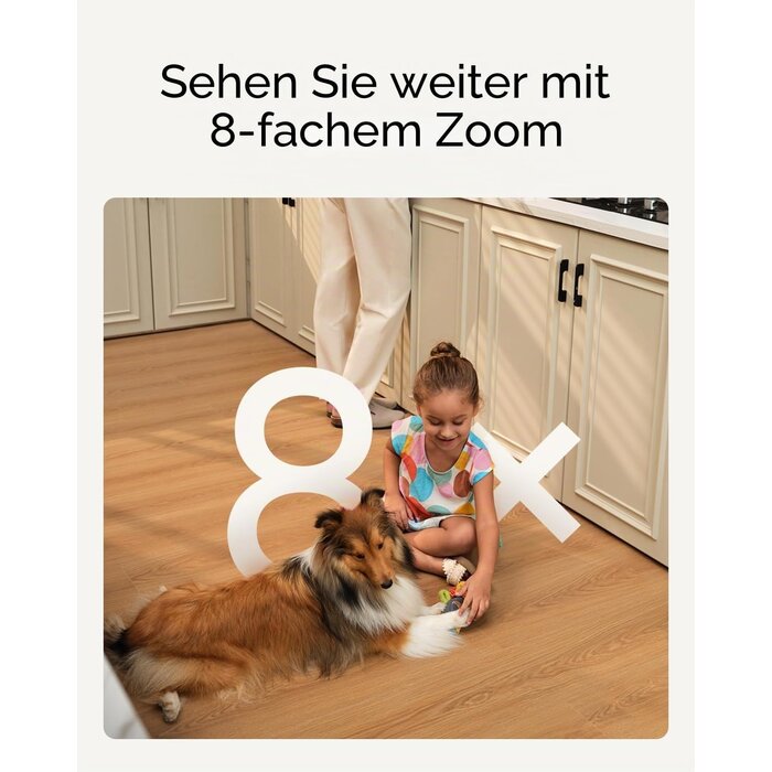 4K UHD Innenkamera mit 360° Schwenk & 8-fach Zoom - bis zu 35% Rabatt
