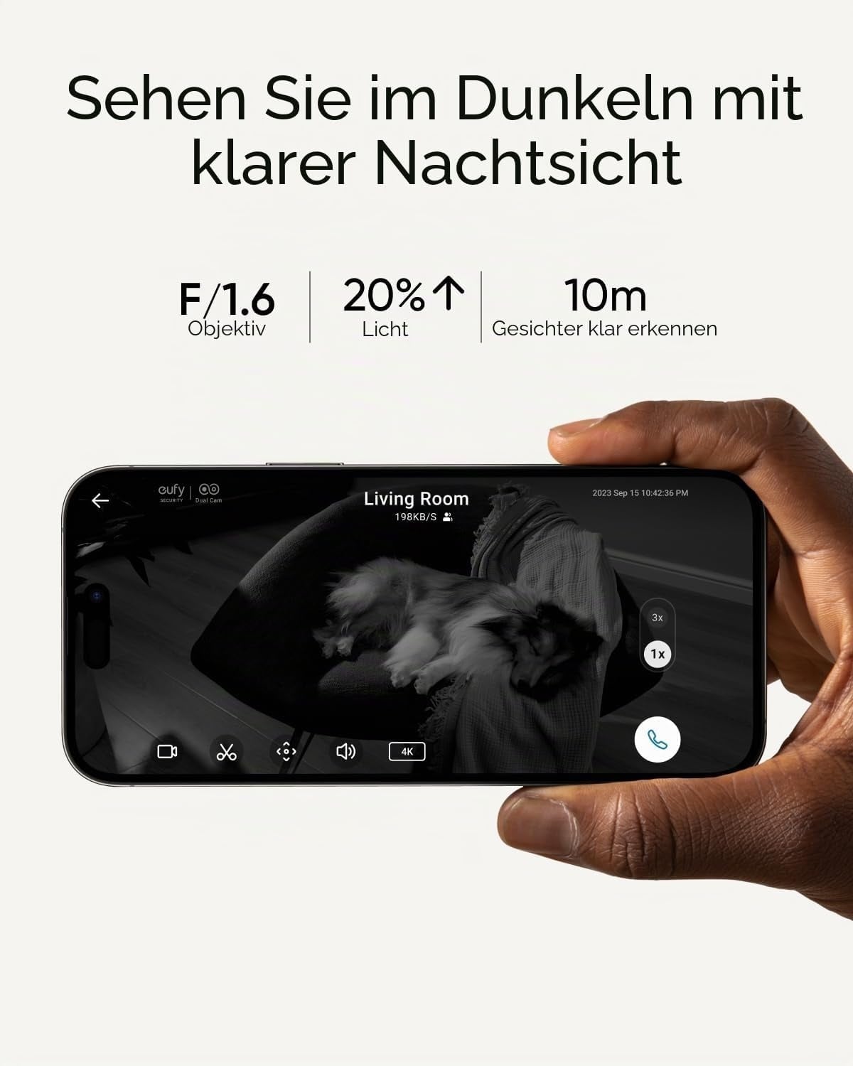4K UHD Innenkamera mit 360° Schwenk & 8-fach Zoom - bis zu 35% Rabatt