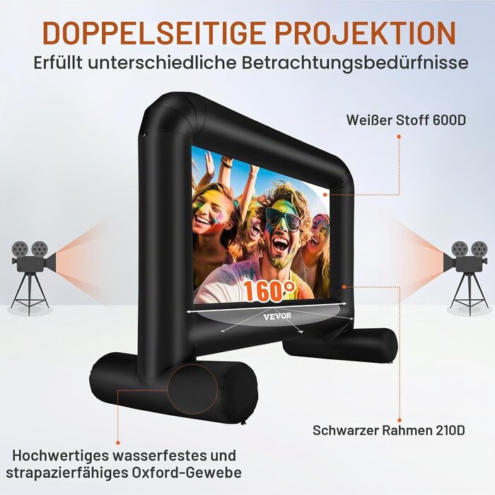 Vevor Aufblasbare Leinwand 215 cm für Heimkino & Outdoor - bis zu 35 % Rabatt