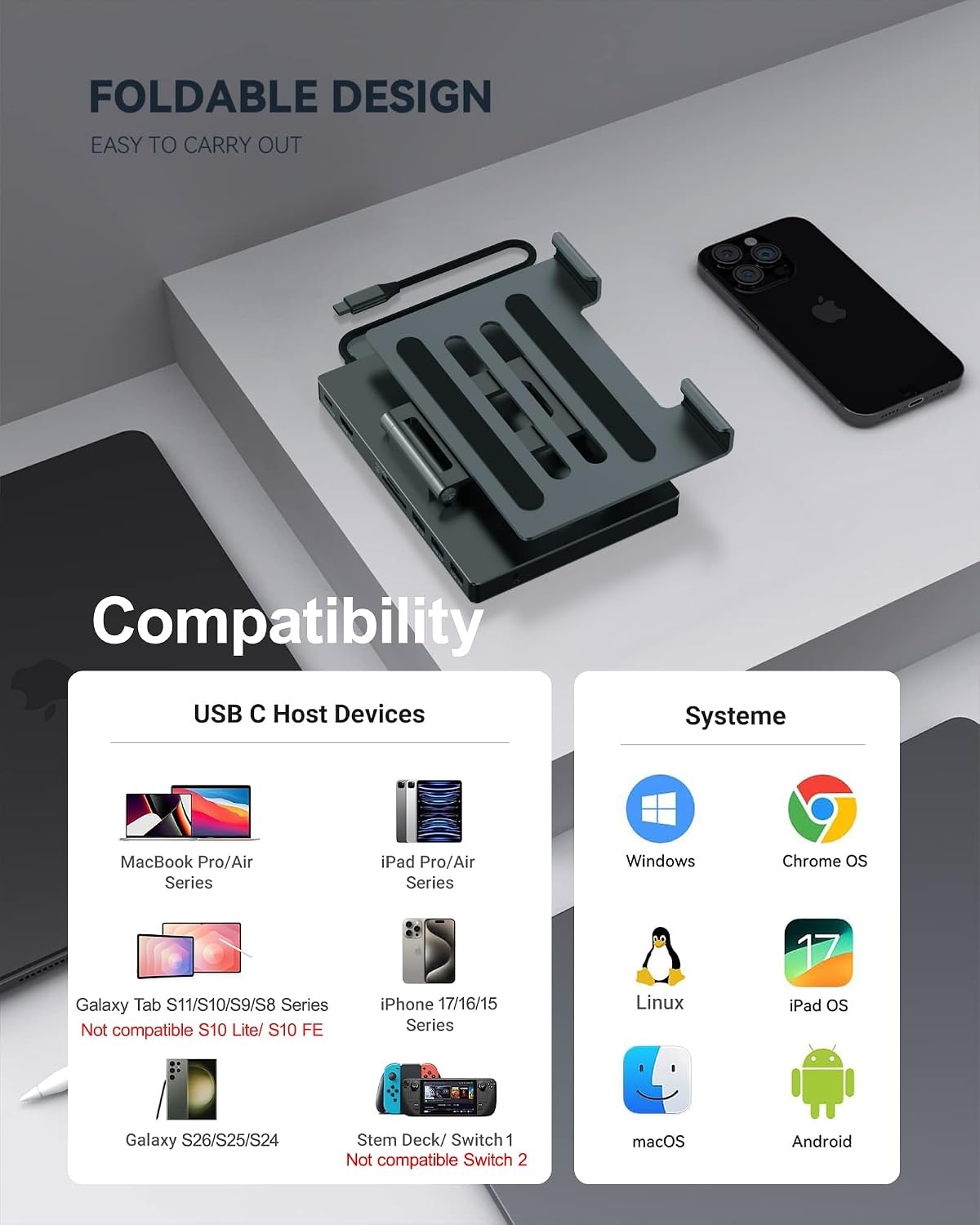 8-in-1 USB-C Dockingstation für iPad & Laptop - bis zu 39% Rabatt