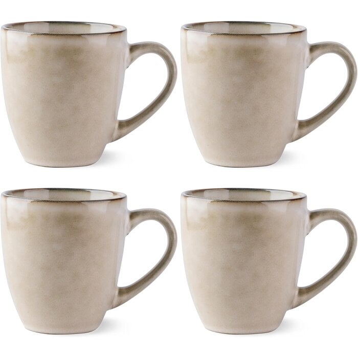 4er Set Keramik-Kaffeetassen 340 ml Cappuccino - jetzt bis zu 38% sparen