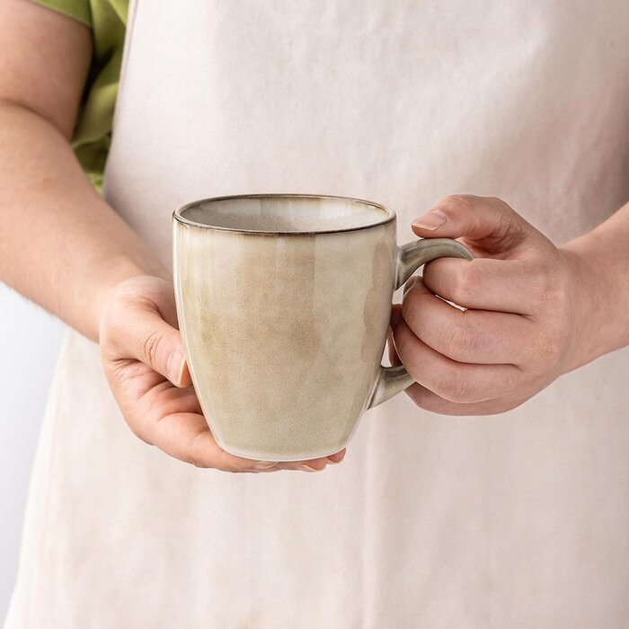 4er Set Keramik-Kaffeetassen 340 ml Cappuccino - jetzt bis zu 38% sparen