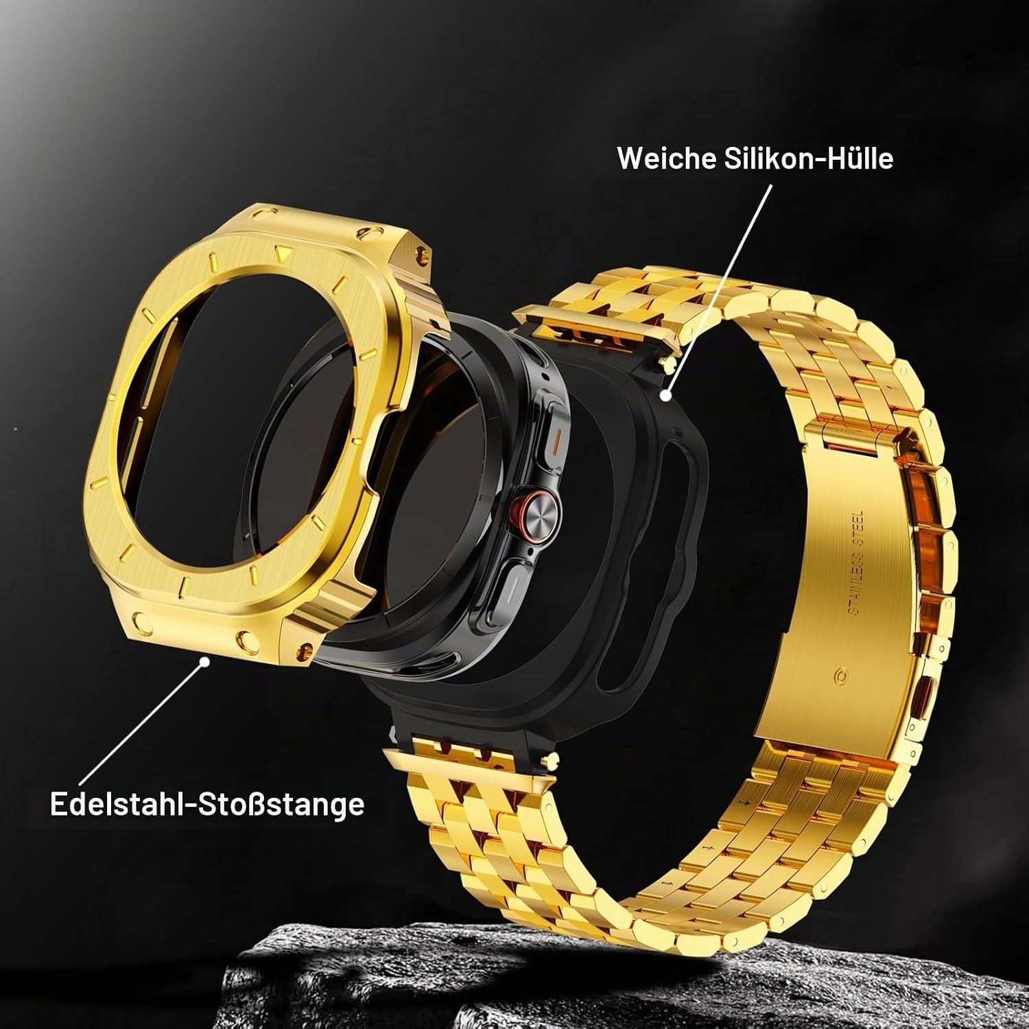 Edelstahl-Gehäuse für 47 mm Smartwatch - Robust & Stoßfest - Bis zu 52% Rabatt