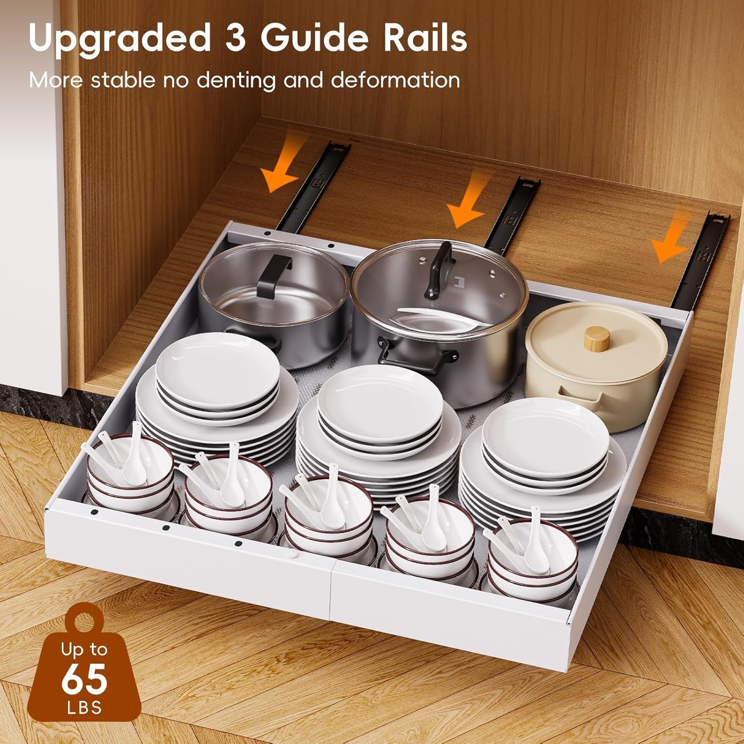 Ausziehbarer Küchenschrank-Organizer 2er-Set - variabel 43,5-68 cm - bis zu 33%
