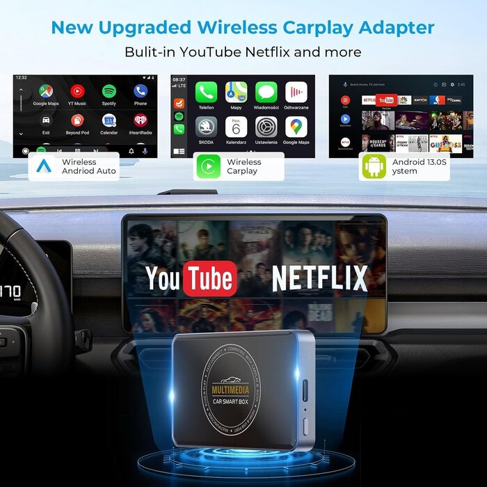 3-in-1 Kabelloser CarPlay & Android Auto Adapter - Multimedia-Box - bis zu 27%