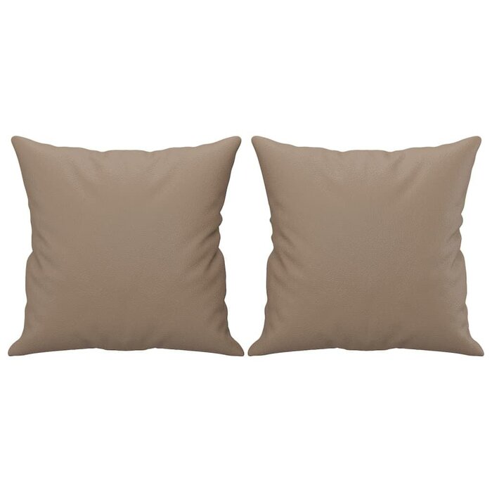 Vidaxl Zierkissen 2er Set 40x40 cm Kunstleder Cappuccino - bis zu 29% Rabatt