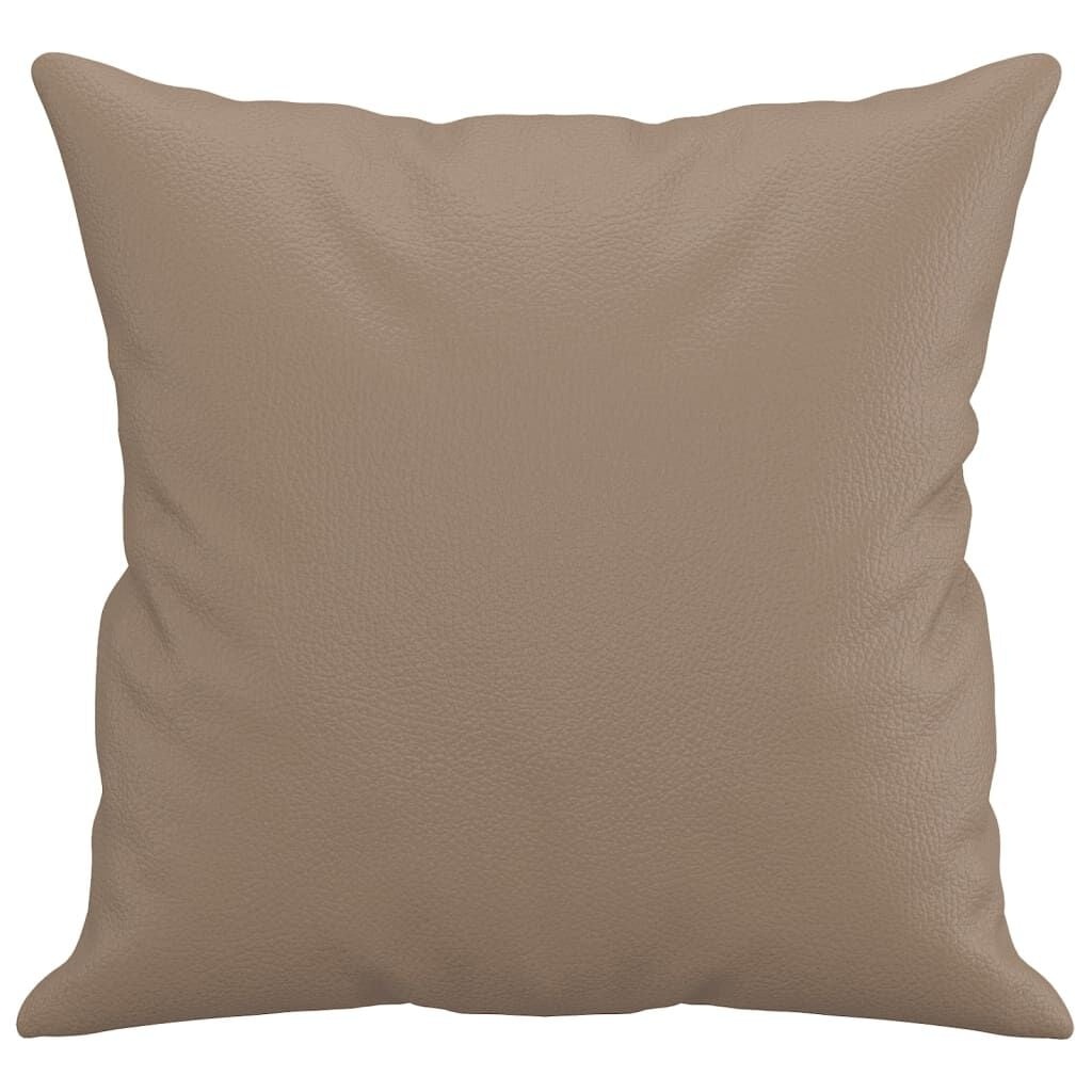 Vidaxl Zierkissen 2er Set 40x40 cm Kunstleder Cappuccino - bis zu 29% Rabatt