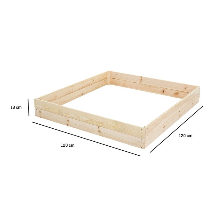Viking Choice Quadratisches Hochbeet 120x120x18 cm aus Kiefernholz - Outlet bis zu 5% Rabatt