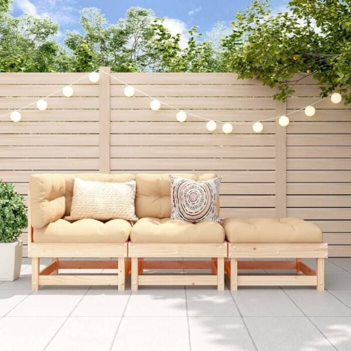 Vidaxl 3-tlg. Garten-Loungeset Kiefernholz, modular - Jetzt bis zu 35% günstiger