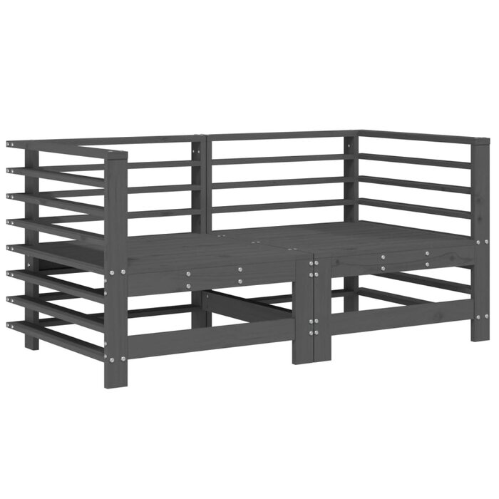 Vidaxl Modulares Ecksofa-Set, Kiefernholz, Grau - Jetzt bis zu 34% Rabatt sparen