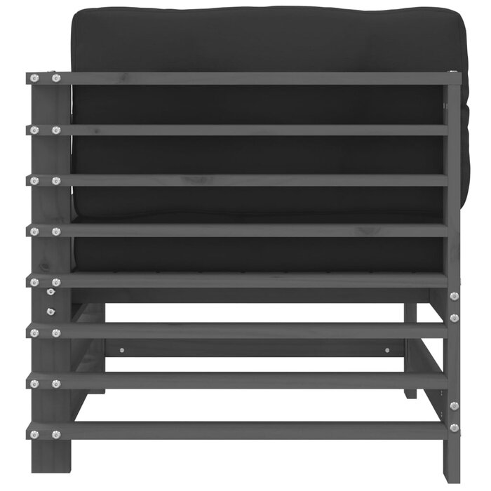 Vidaxl Modulares Ecksofa-Set, Kiefernholz, Grau - Jetzt bis zu 34% Rabatt sparen