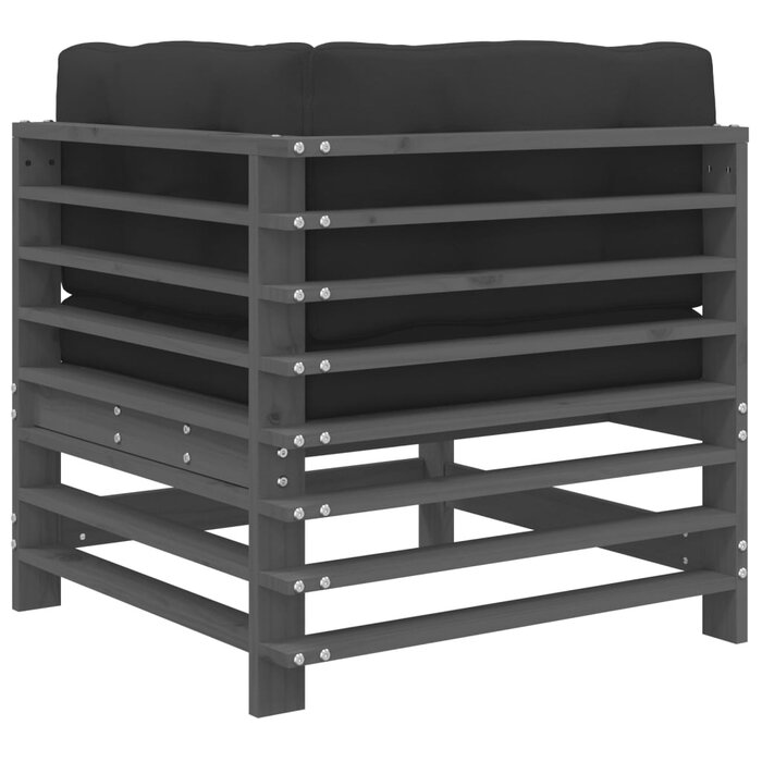 Vidaxl Modulares Ecksofa-Set, Kiefernholz, Grau - Jetzt bis zu 34% Rabatt sparen