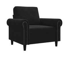 Vidaxl Sessel mit Samtbezug Schwarz - 58% Rabatt - 60 cm Sitzbreite