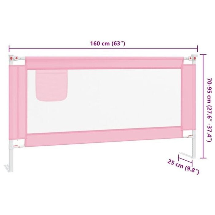Vidaxl Bettgitter für Kleinkinder, 160 x 25 cm, Rosa - bis zu 33% reduziert