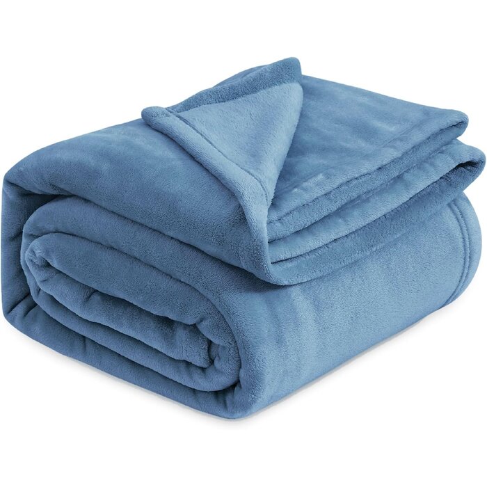 Flauschige Flanell-Fleecedecke 220x240 cm in Blau - bis zu 54% Rabatt