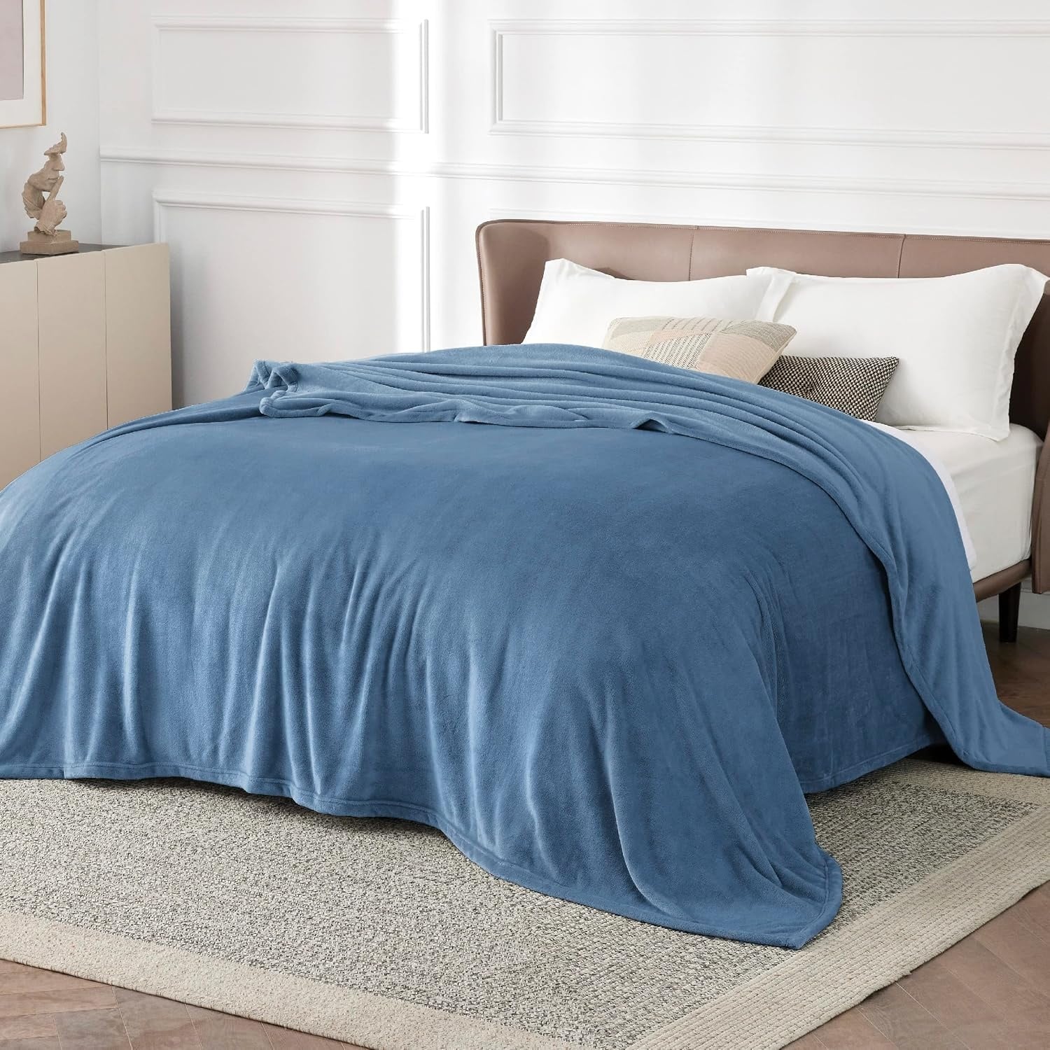 Flauschige Flanell-Fleecedecke 220x240 cm in Blau - bis zu 54% Rabatt