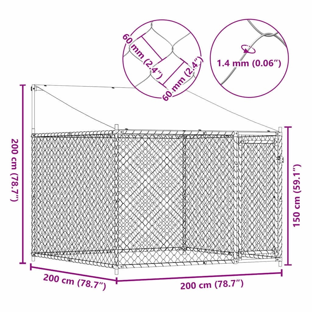 Vidaxl Großer Hundezwinger 2x2x2m - Robuster Freilauf - Bis zu 35% Rabatt