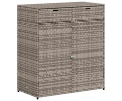 Vidaxl Gartenschrank aus Polyrattan 105x55x113 cm - Grau - 61% Rabatt