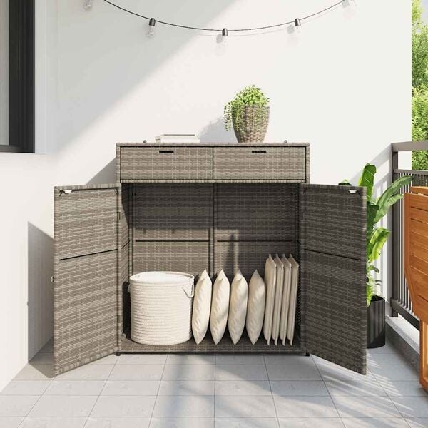 Vidaxl Gartenschrank aus Polyrattan, 105x55x113 cm - Bis zu 35% Rabatt