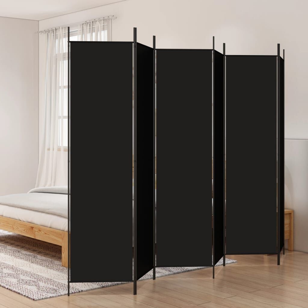 Vidaxl Flexibler Raumteiler 300x200 cm, 6 Paneele, Schwarz - Jetzt bis zu 33% sparen