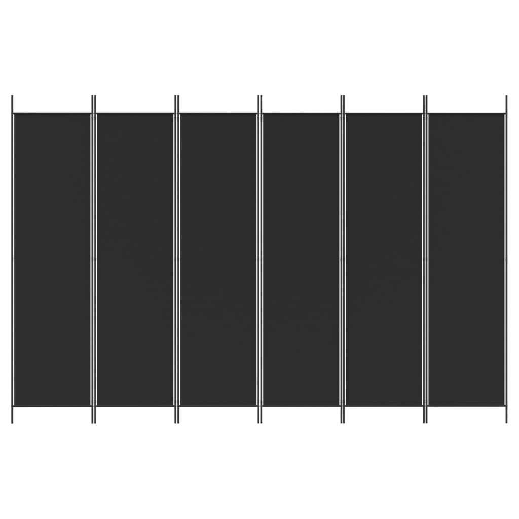 Vidaxl Flexibler Raumteiler 300x200 cm, 6 Paneele, Schwarz - Jetzt bis zu 33% sparen