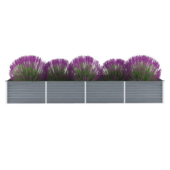 Vidaxl Großes Hochbeet 320x80x45cm aus Stahl - Grau - bis zu 34% Rabatt sparen