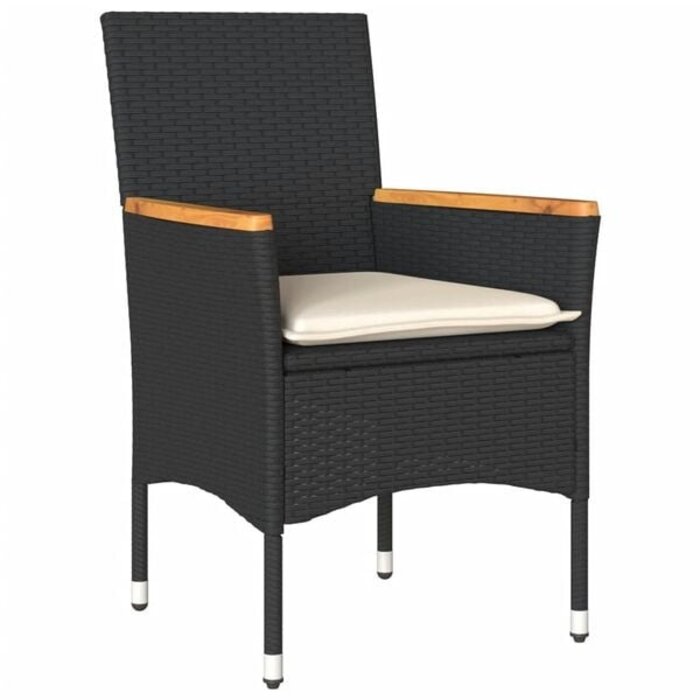 Vidaxl Gartenstühle 2er-Set aus Poly-Rattan Schwarz - Jetzt bis zu 35% Rabatt!