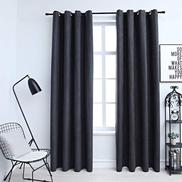Vidaxl Verdunkelungsvorhänge 140x225cm Anthrazit - 2er-Set bis zu 32% günstiger