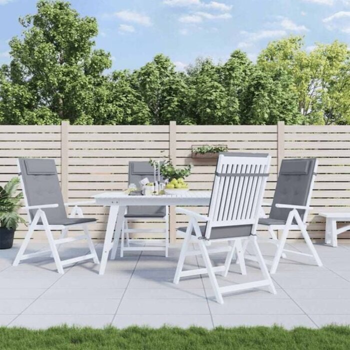 Vidaxl 6er-Set Hochlehner-Stuhlkissen 120x50 cm, Grau - bis zu 34% Rabatt