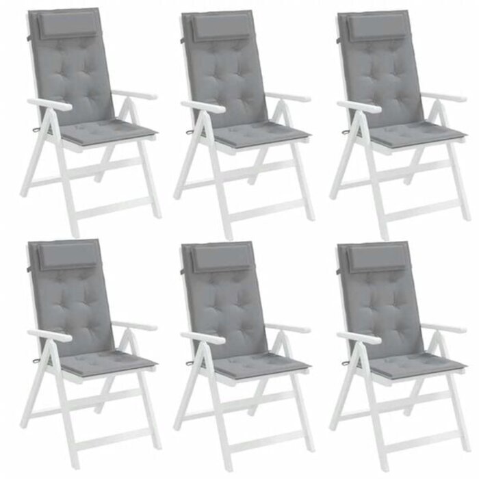 Vidaxl 6er-Set Hochlehner-Stuhlkissen 120x50 cm, Grau - bis zu 34% Rabatt